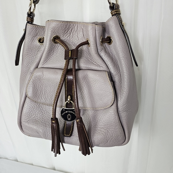 Dooney & Bourke Samba Gray Drawstring Bucket shoulder Bag - Picture 2 of 12